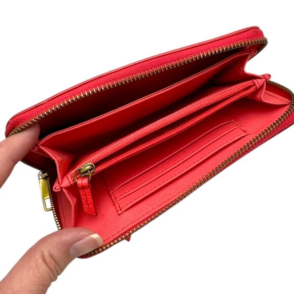 Fossil Zip Around Pebbled Leather Wallet Pink - Picture 10 of 10